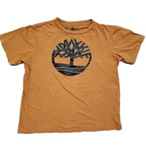 Timberland Boys Logo T-Shirt‎ Gold Large Size 14-16 100% Cotton